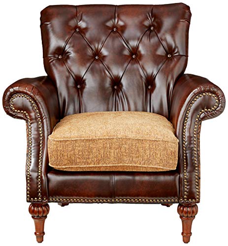 ACME AC-0 Sofa, 2Tone Brown PU & Chenille