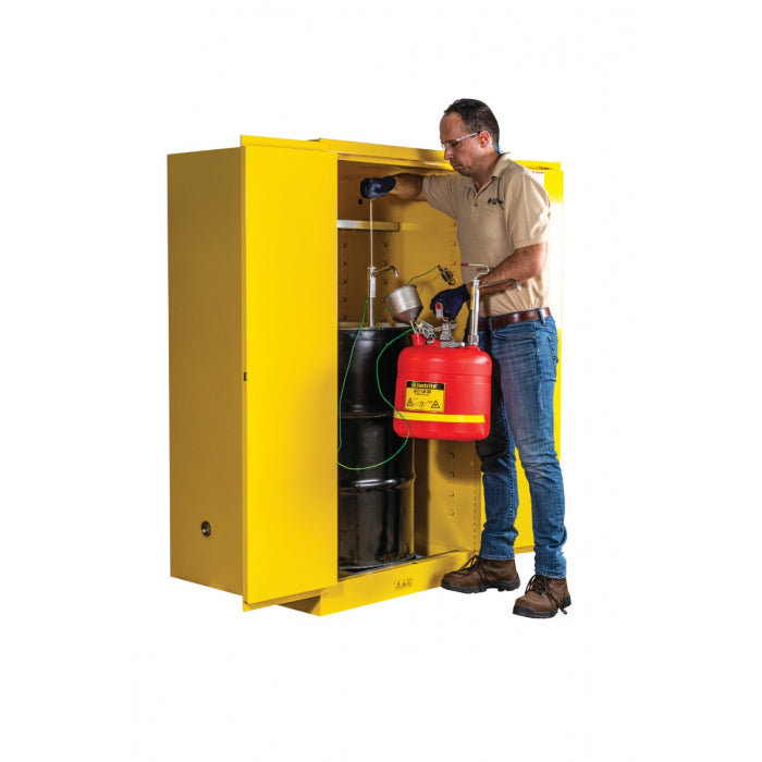 Justrite 5 Gallon Plastic Safety Can, With Stainless Steel Piston Pump