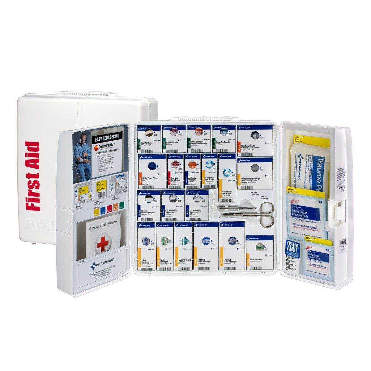 First Aid Only 50 Person Large Plastic SmartCompliance First Aid Cabinet With Medications (2 per order)