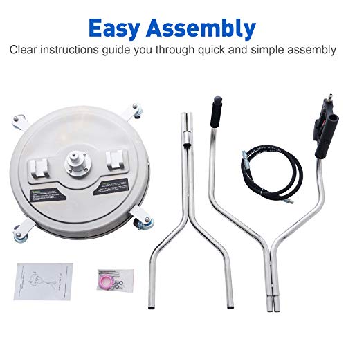 CO-Z 20 Inch Pressure Surface Cleaner with Rotating Nozzles, Power Washer Attachment with Handles for Cleaning Driveway, Concrete Surface Scrubber Accessories for 4000psi Gas & Electric Power Washer