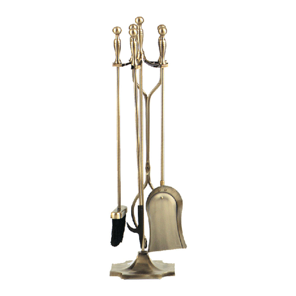 Dagan 5-Piece Antique Brass Fireplace Tool Set