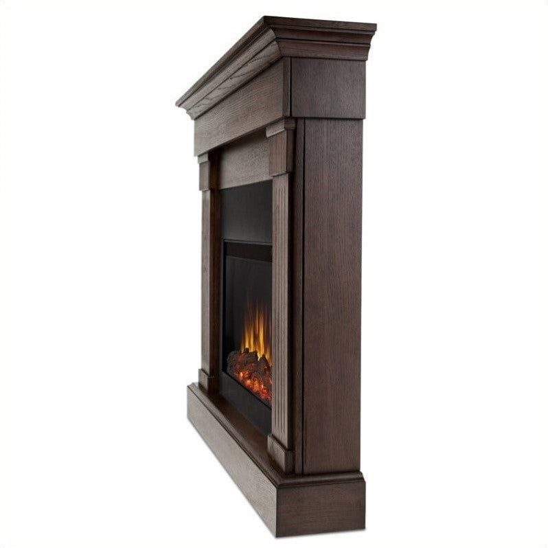 Crawford Electric Slim Line Fireplace in Chestnut Oak