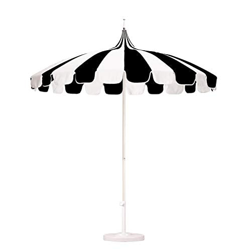 8.5 ft. Patio Umbrella in Pacifica Black and Natural Fabric