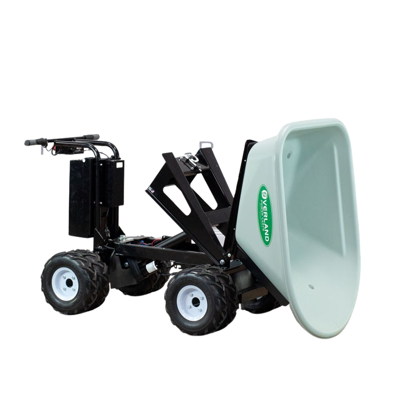 Overland Electric Wheelbarrow 10 cu. ft. With 4WD Power Dump And Extended Range Battery New