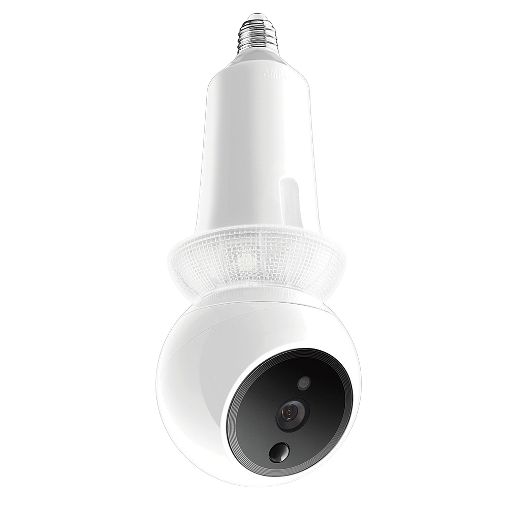 Amaryllo Zeus Biometric Auto Tracking Light Bulb Indoor Security Camera White New