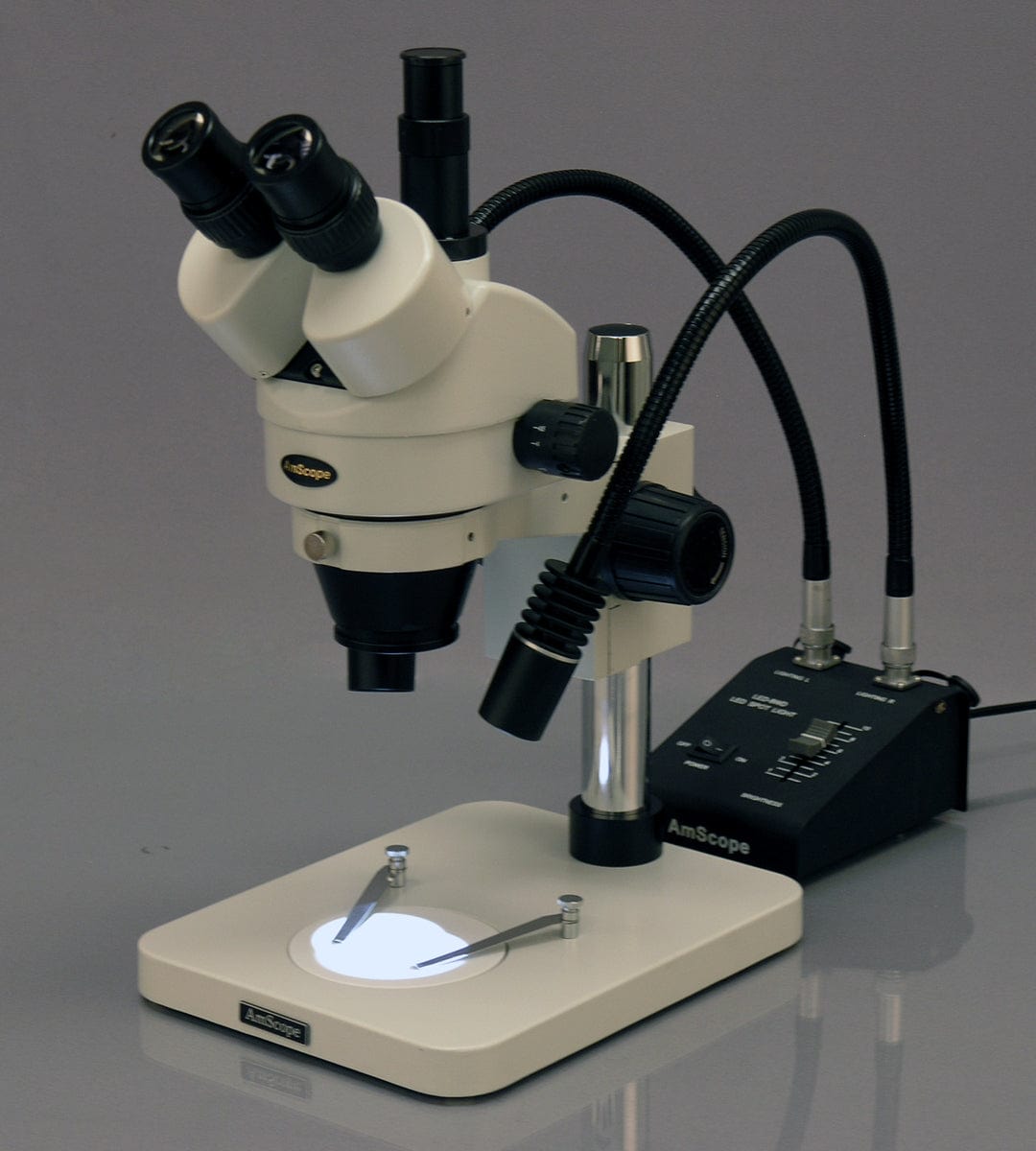 Amscope SM-1TSW2-L6W-5M 3.5X - 225X Digital Zoom Stereo Microscope with Gooseneck LED Lights Plus 5MP USB Camera New