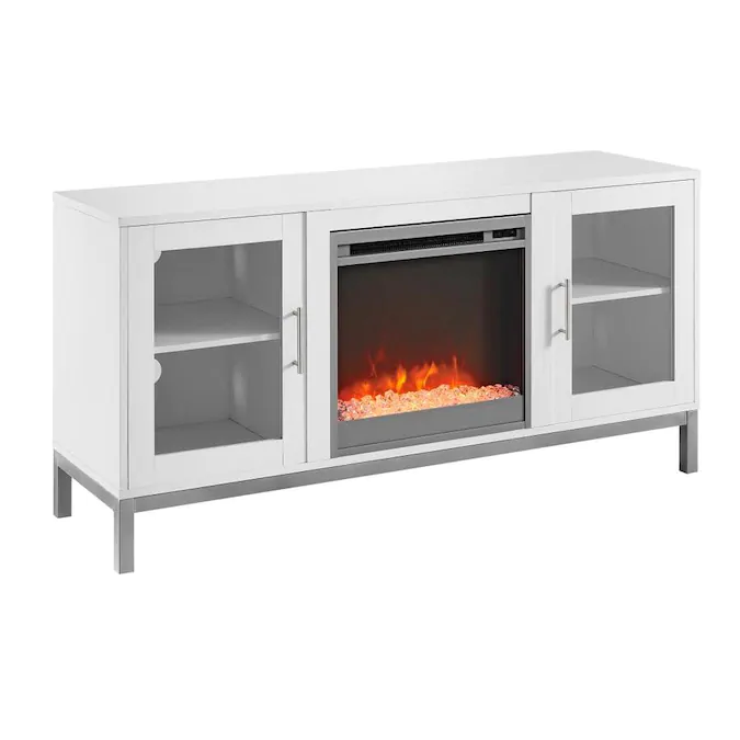Walker Edison 52-in W White LED Electric Fireplace