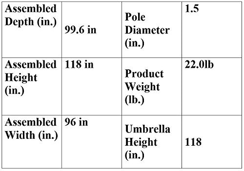Island Umbrella NU5448ST Caspian Rectangular Market Umbrella, 8' x 10', Stone Olefin