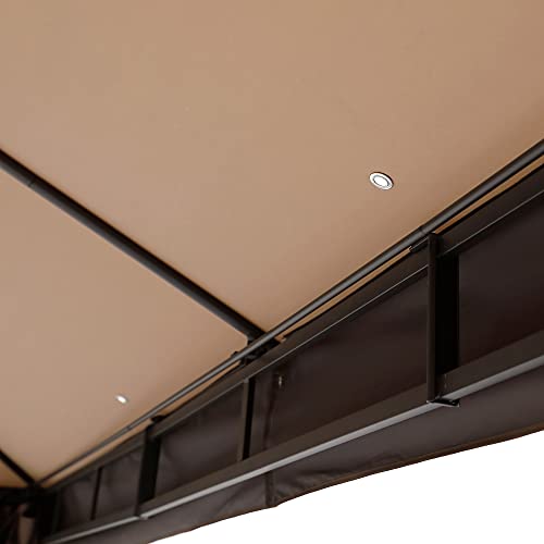 StarEcho Ulrica 10 ft. x 13 ft. Outdoor Gazebo Canopy with KD Post, Khaki