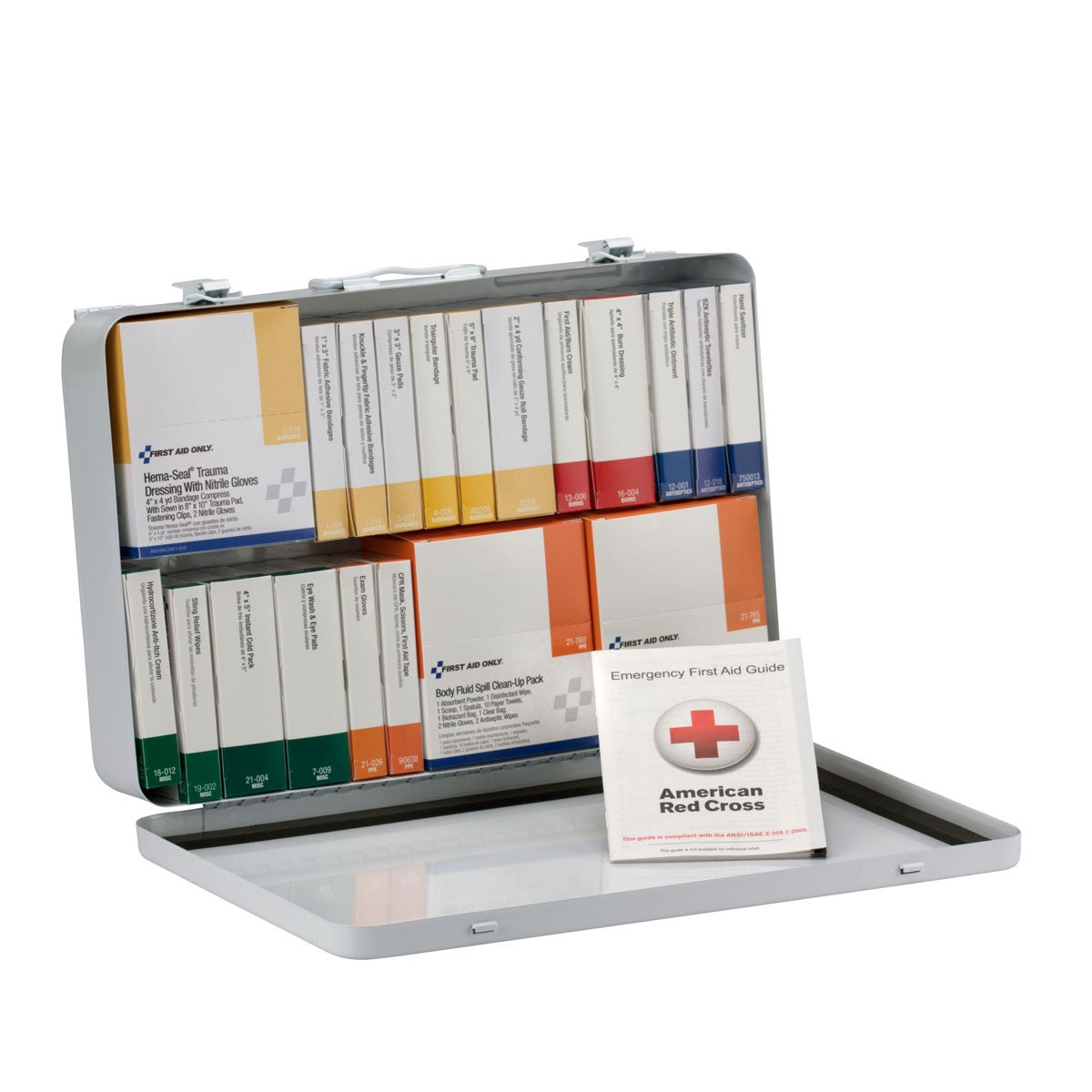 First Aid Only 75 Person 36 Unit First Aid Kit, ANSI A+ Compliant with BBP (Bloodborne Pathogen) Pack, Weatherproof Steel Case, Type III (2 per order)