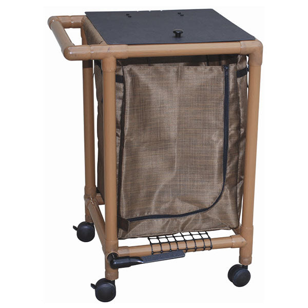 MJM Wood Tone Wide Single Bag Laundry Hamper