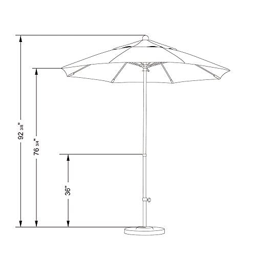 California Umbrella EFFO758-5499 Oceanside Series Patio Umbrella, 7.5' Rd, True Blue