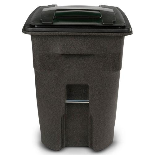 Toter Heavy Duty Two-Wheel Trash Cart, 96 Gallon, Brownstone - ANA96-58538