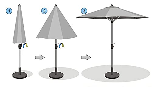 LSMK 9 Ft Half Patio Umbrella, Outdoor Wall Umbrella Garden Parasol Sunshade with 5 Steel Ribs and Crank, for Deck Backyard UV Resistant (Color : Green)