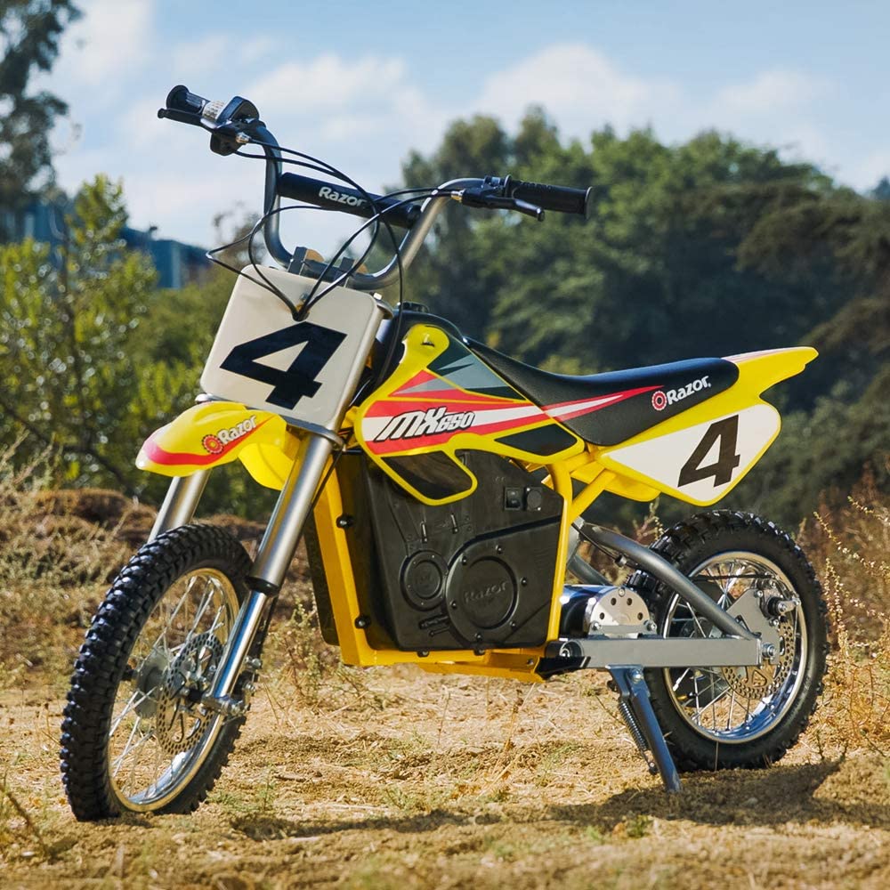 Razor MX650 Dirt Rocket Up To 40 Minute Run Time Electric Motocross Dirt Bike Yellow New