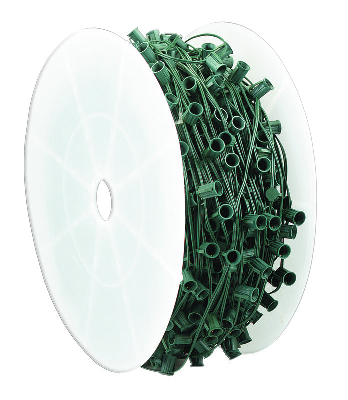 Celebrations  Reel  C9  Commercial Light Set Sockets  Green  1000 ft. Green wire