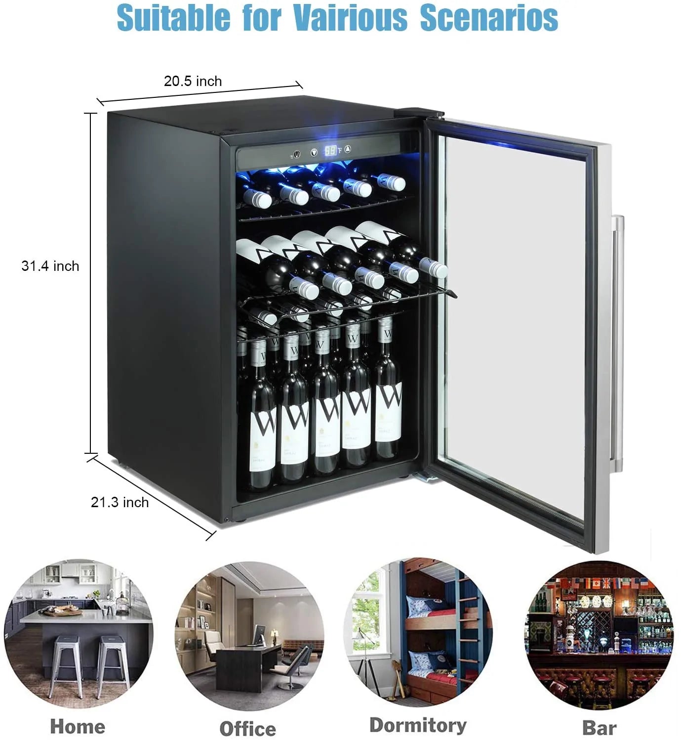Antarctic Star W58128SSH 120 Can 4.5 Cubic Feet Beverage Mini Fridge Digital Temperature Control New