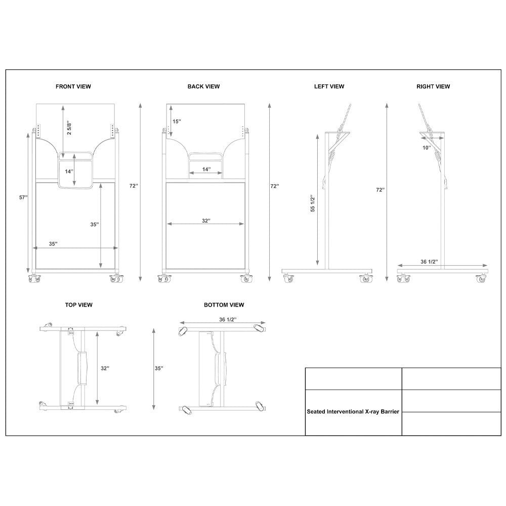 Phillips Safety Interventional Radiology Barrier Lead Free Acylic Barrier .50mm PB EQ Lead Window Measure 23.6
