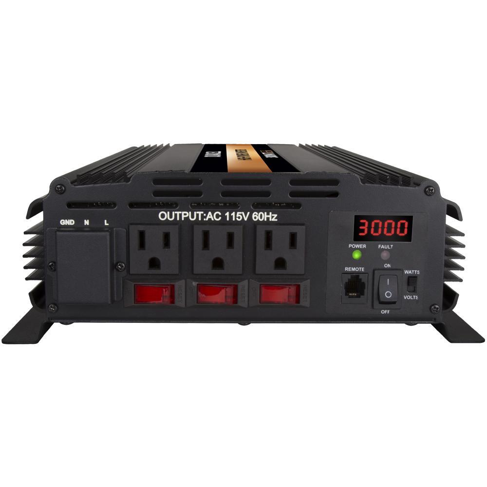 Duracell 3000 Watt High Powered Inverter 3 AC Outlets 2.1 Amp USB Port New