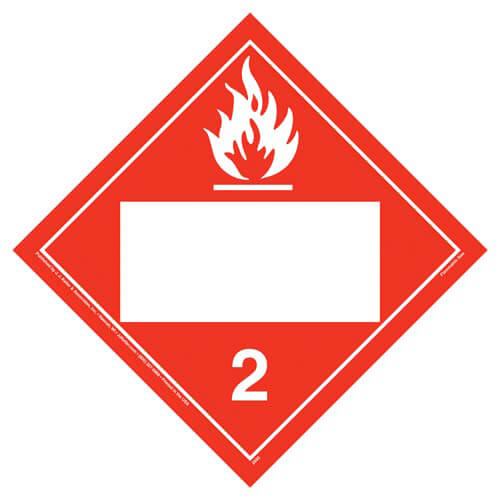JJ Keller Division 2.1 Flammable Gas Placard - Blank (Pack of 25)