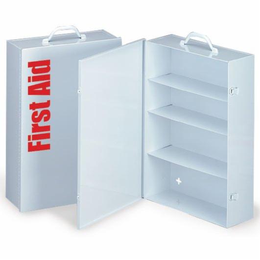 First Aid Only 4 Shelf Empty Metal Industrial Cabinet With Swing Out Door (2 per order)