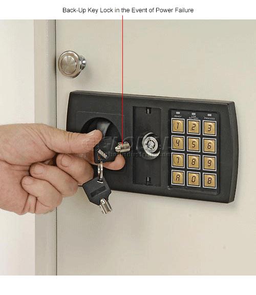 MMF STEELMASTER® Electronic 48 Key Safe Cabinet 20101 Sand