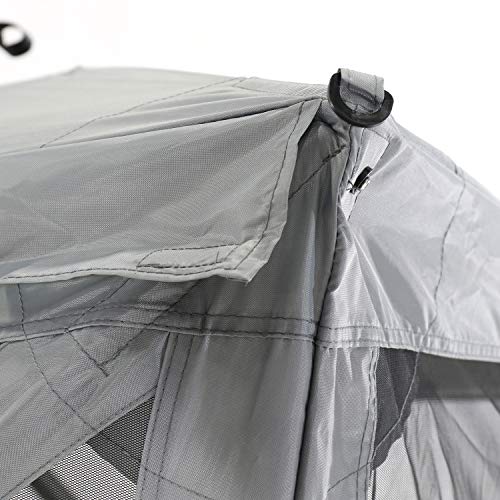 CLAM Quick-Set Escape 11.5 x 11.5 Foot Portable Pop-Up Outdoor Camping Gazebo Screen Tent 6 Sided Canopy Shelter with Ground Stakes & Carry Bag, Gray