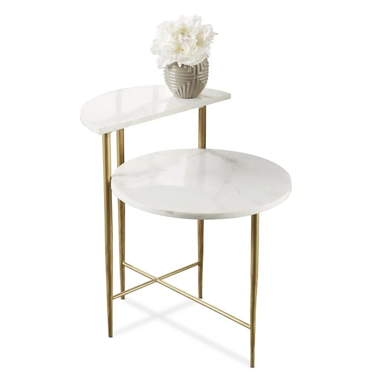 Patna White Marble Top Accent Table