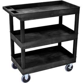 Luxor® EC111HD E-Series Black 3-Shelf Tub Cart 35-1/4 x 18 500 Lb. Cap.