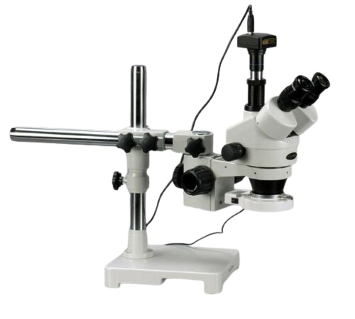 Amscope SM-3T-54S-3M 7X - 45X Trinocular LED Boom Stand Stereo Zoom Microscope Plus 3MP Camera New