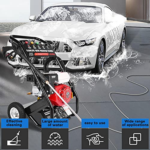 Wailiy 3000PSI Gas Pressure Washer,7HP 215cc 4-Stroke Gas Powered Pressure Washer,26Ft High Pressure Hose &Soap Tank,5 Adjustable Nozzles