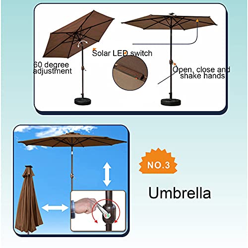 Cantilever Banana Parasol,Overhanging Garden Parasols Umbrella,Premium Hanging Patio Umbrella,with Solar Light,with Water Injection Base,Adjustable Direction,2.5 Meters in Diameter,Gold