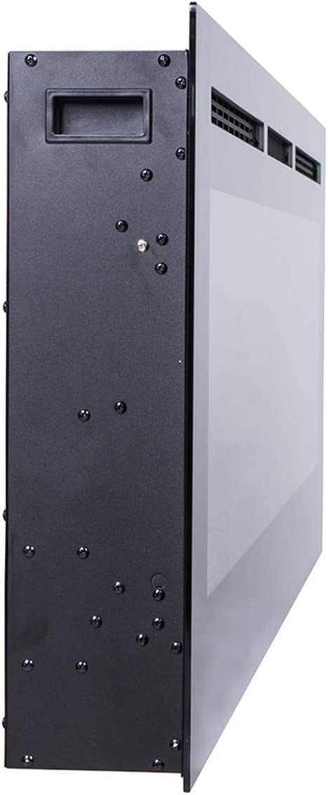 Valuxhome BI60 60 in. 750/1500W Recessed and Wall Mounted Electric Fireplace with Remote LED Lights Logs and Crystals Black New