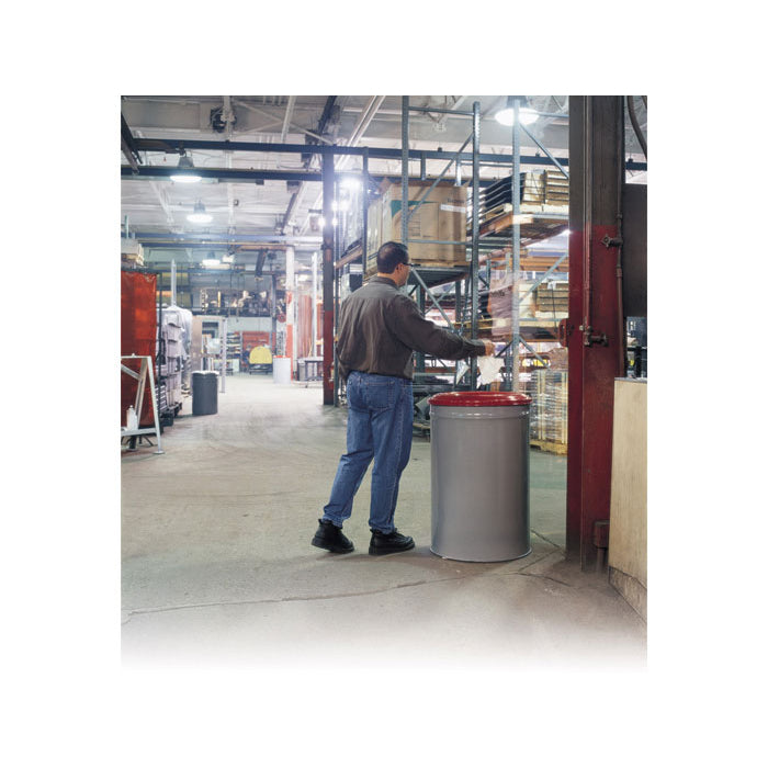 Justrite 55 Gallon Steel Cease-Fire® Waste Receptacle, Safety Drum Can with Steel Head
