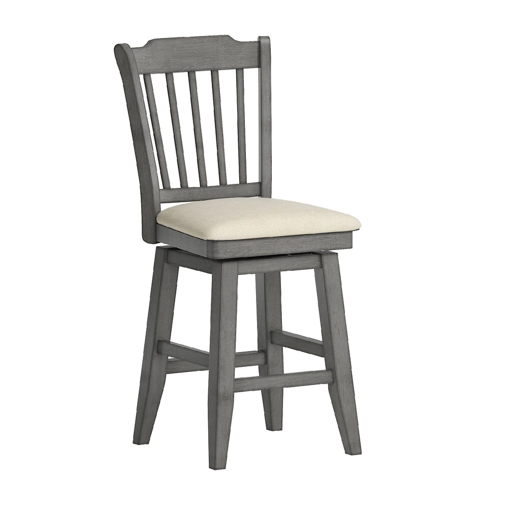 Eleanor Slat Back Wood Swivel Counter Stool by iNSPIRE Q Classic - 29