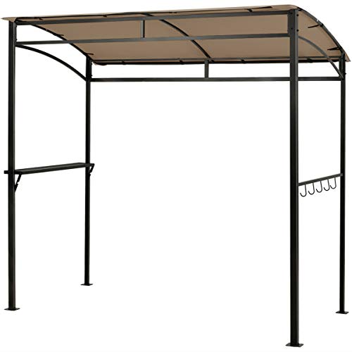 7'x4.5' Grill Gazebo Outdoor Patio Garden Canopy Shelter Storage Hook Brown-Canopy Tent-Pop up Tent-Pop up Canopy-Party Tent-Outdoor Canopies-Big Tent-Popup Tent-Outdoor Tents for Parties-Event Tent