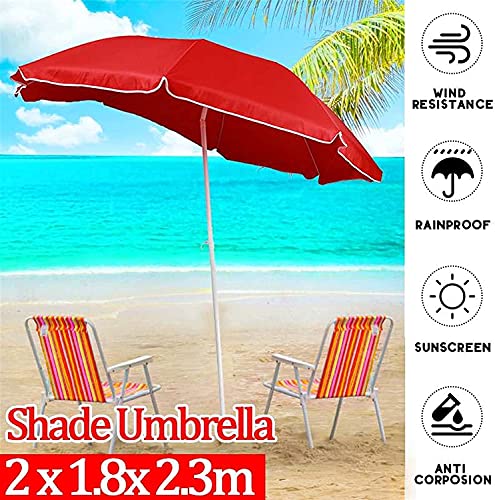 ガードレール Patio Umbrellas Patio Umbrella Outdoor Parasol Shade Umbrella Adjustable Garden Beach Protection Ultraviolet-Proof(Color:Red)