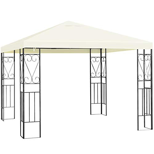 Tangkula 10x10 Feet Steel Patio Gazebo, Outdoor Canopy Gazebo with Water-Resistant Canopy, Powder Coated Steel Structure, Sun Shading Canopy Gazebo for Patio, Yard, Garden