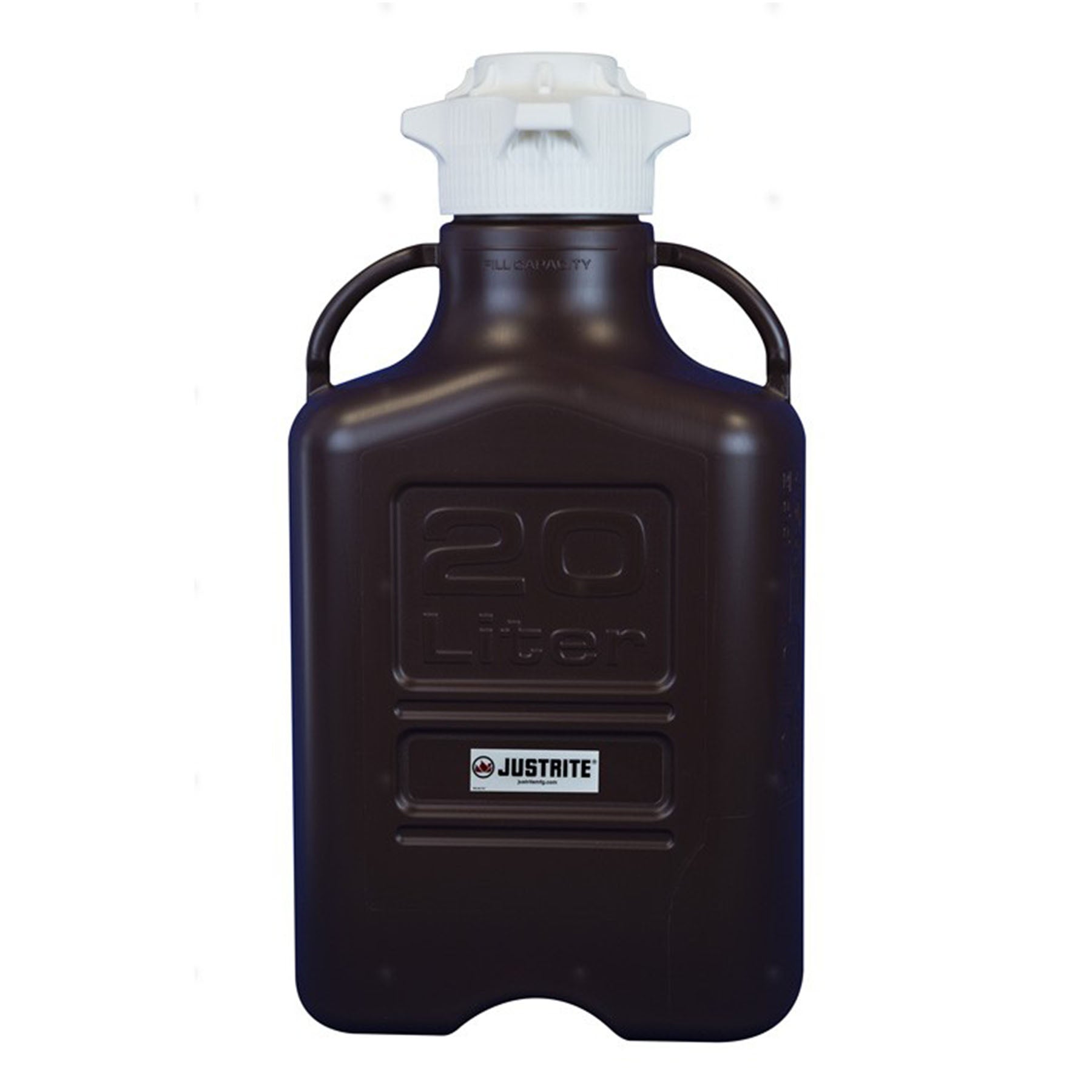 Justrite Carboy, 20 L, Polypropylene (PP), Dark Amber, 120mm Cap