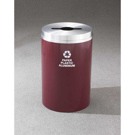 Glaro Recyclepro Single Stream Burgundy/Satin Brass, 33 Gallon Mixed Recycle - M-2032