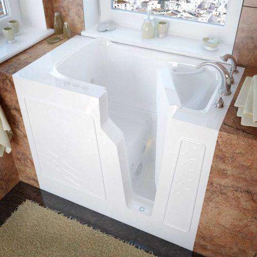 MediTub 2646RWH 26 x 46 Right Drain Whirlpool Jetted Walk-In Bathtub White New