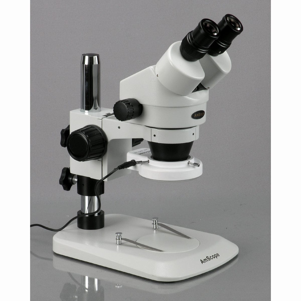 Amscope SM-1BN-64S 7X - 45X Inspection Dissecting Pillar Stand Zoom Stereo Microscope with 64 LED Light New