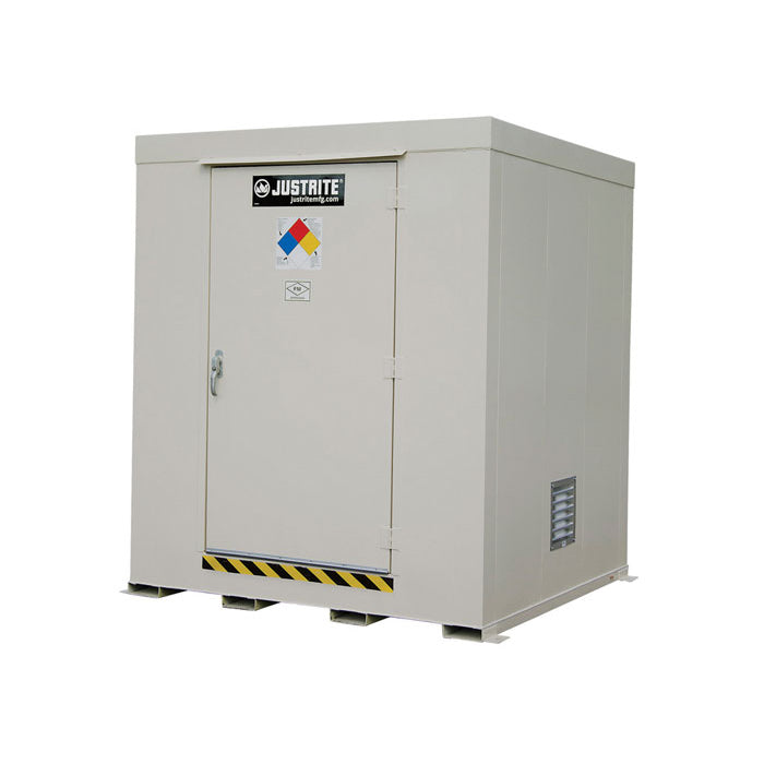 Justrite Non-Combustible Outdoor Safety Locker, 6-Drum, Explosion Relief Panels