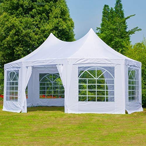 MELLCOM 20x15ft Party Tent Gazebo Pavilion Adjustable Removable Sidewalls White Shelter for Wedding,Garden