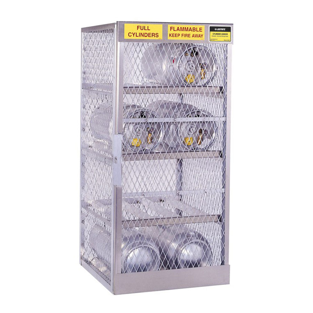 Justrite LPG Cylinder Capacity, Gas Cylinder Cabinet Locker, Aluminum