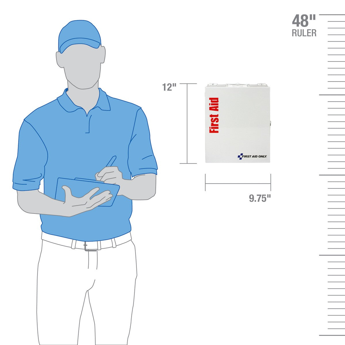 First Aid Only 25 Person Medium Metal Smart Compliance Cabinet without Medications and with Custom Logo (Case of 10)