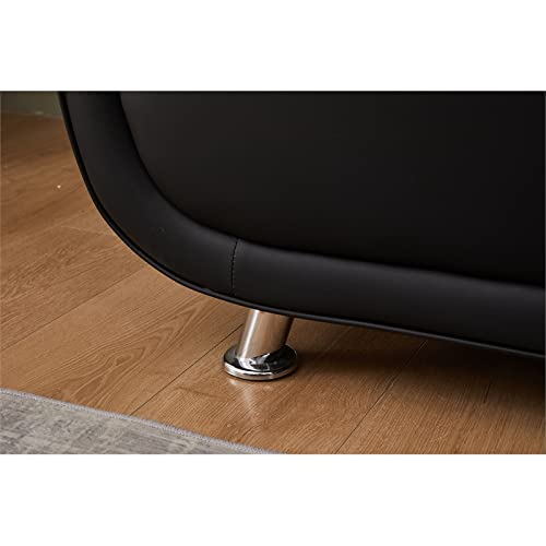 Kingway Furniture Lilian Faux Leather Livingroom Sofa in Black