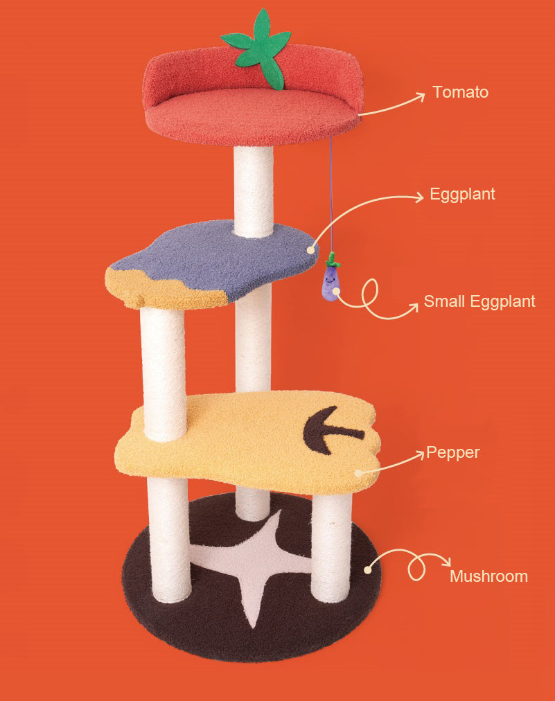 Vegetable Wood Cat Tree