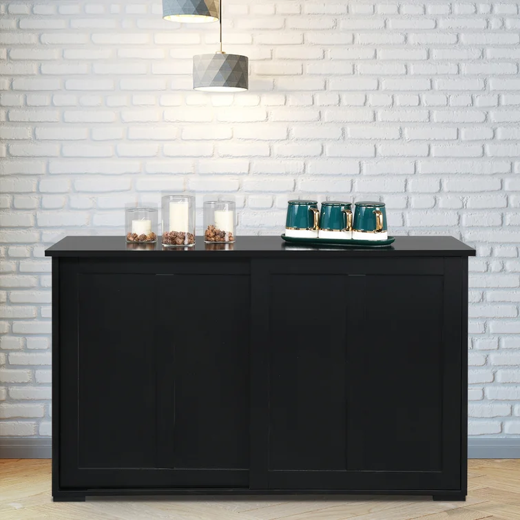 Double Sliding Door Sideboard Porch Cabinet White