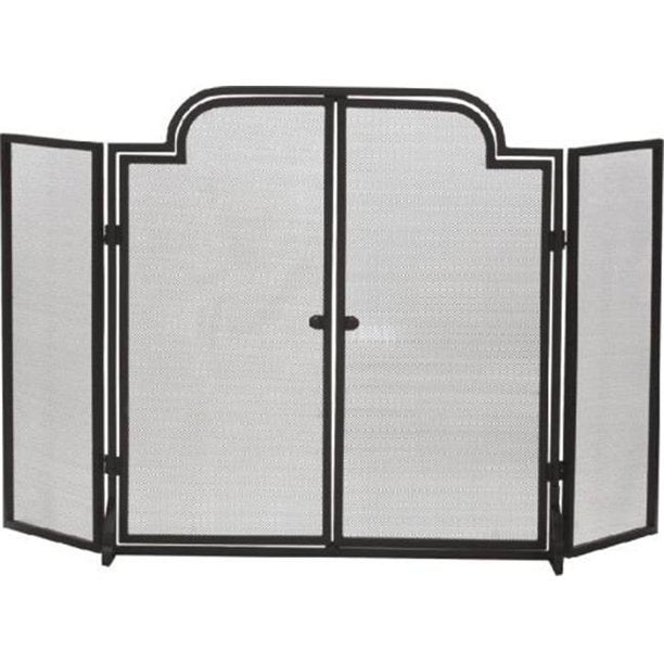 Dagan 3-Fold Arched Black Wrought Iron Screen